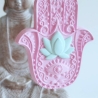Keramik Duft Anhänger Yoga Hamsa pink