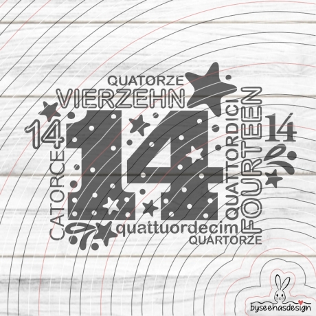Vierzehn Plotterdatei SVG DXF 