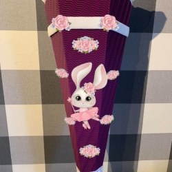 Dekoelemente für Schultüte Ballerina Hase Violette vers. Farben