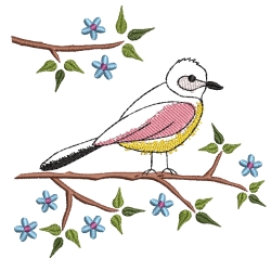 Stickdatei Vogel am Ast mehrere Größen Stickdatei Vogel am Ast mehrere Größen