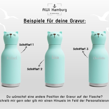 personalisierte Kinder-Trinkflasche Tierdesign 2