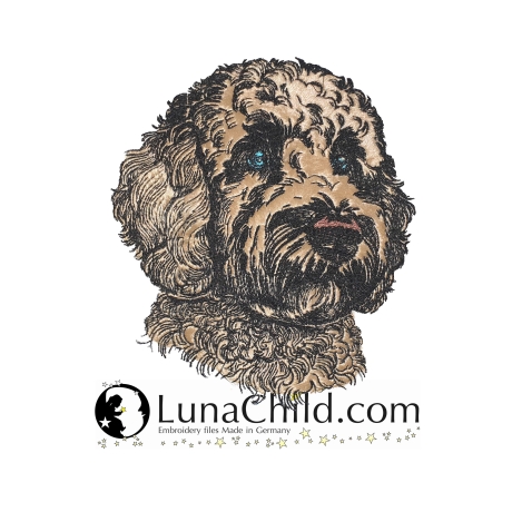 NEU Stickdatei Applikation Golden Doodle Chooper