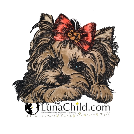 NEU Stickdatei Applikation Yorkshire Terrier Lisa Lunachild