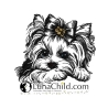 NEU Stickdatei Yorkshire Schleife Welpe Hund Lisa