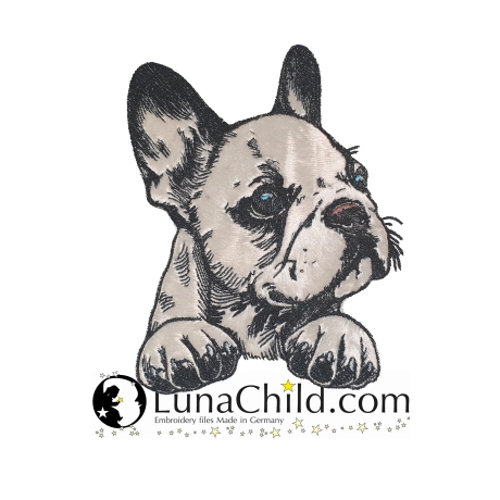 NEU Stickdatei Applikation Bulldogge Luna 