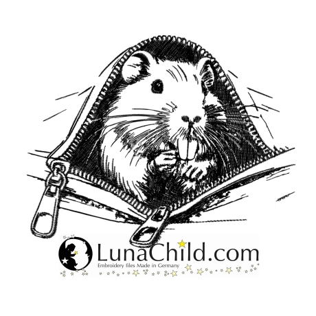 NEU Stickdatei Nutria Reißverschluss Cisco Nager