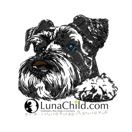 NEU Stickdatei Riesenschnauzer Silva Hund