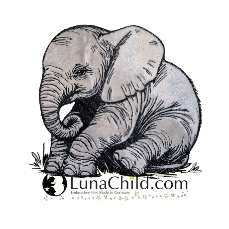 NEU Stickdatei Applikation Elefant Cleo