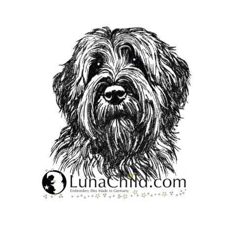 NEU Stickdatei Briard Jolina Hund realistisch