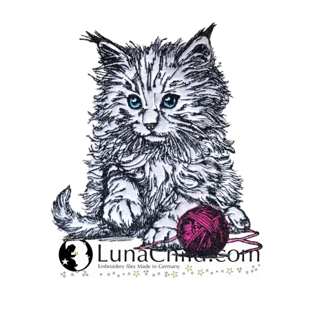 NEU Stickdatei Applikation Angora Katze Shadow