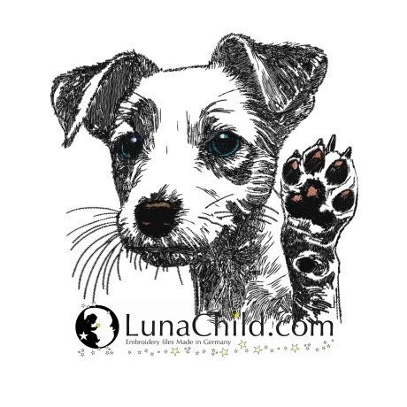 Neu Stickdatei Jack Russel Stella Hund LunaChild