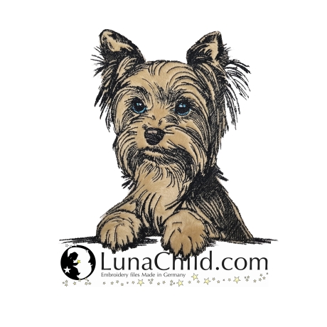 NEU Stickdatei Applikation Yorkshire Terrier Charly