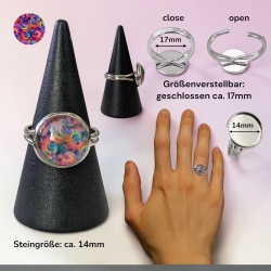 Fingerring 14mm Motivstein
