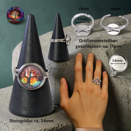  Fingerring 14mm Motivstein