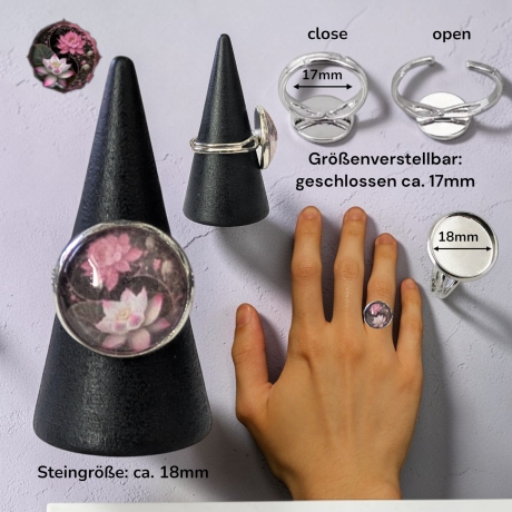 Fingerring 18mm Motivstein