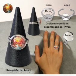 Fingerring 14mm Motivstein