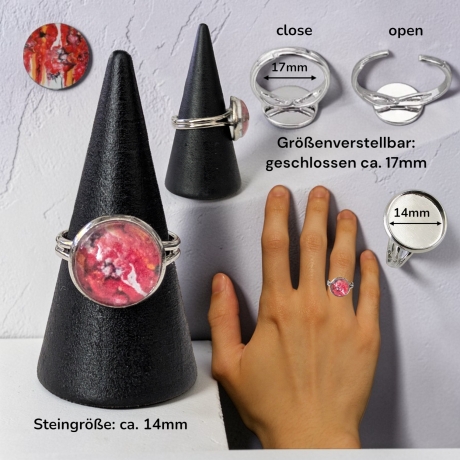 Fingerring 14mm Motivstein