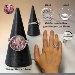 Fingerring 14mm Motivstein