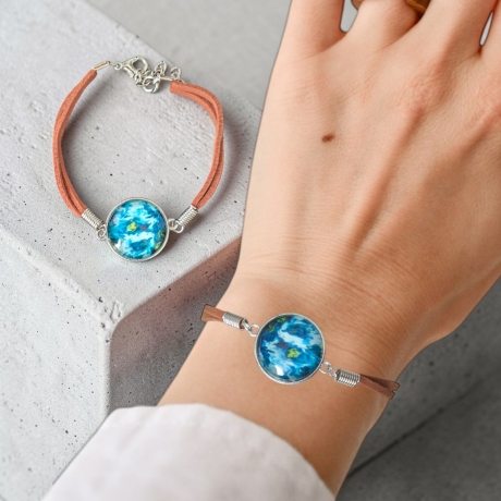 Armband Braun mit Motivstein