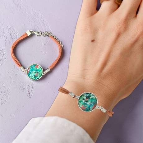 Armband Braun mit Motivstein