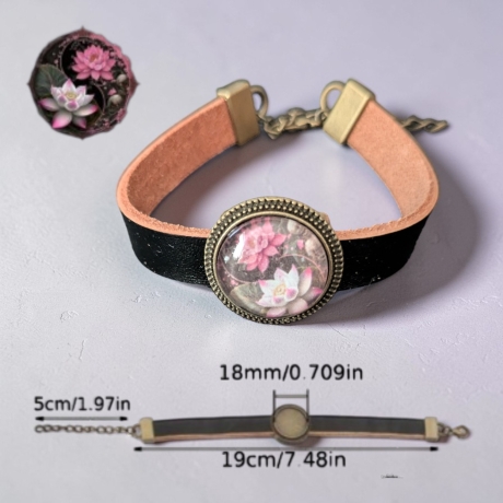 Lederarmband mit Motivstein