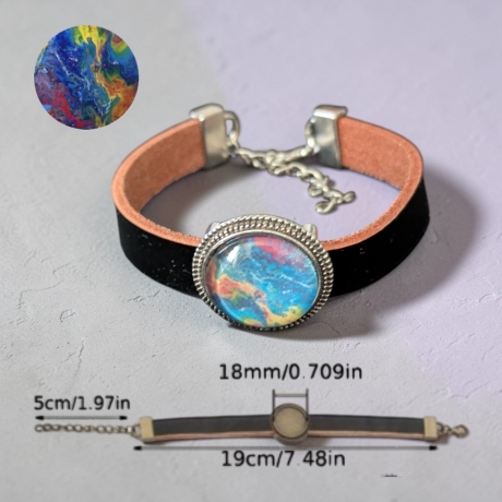 Lederarmband mit Motivstein