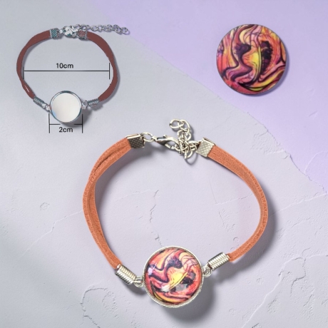 Armband Braun mit Motivstein