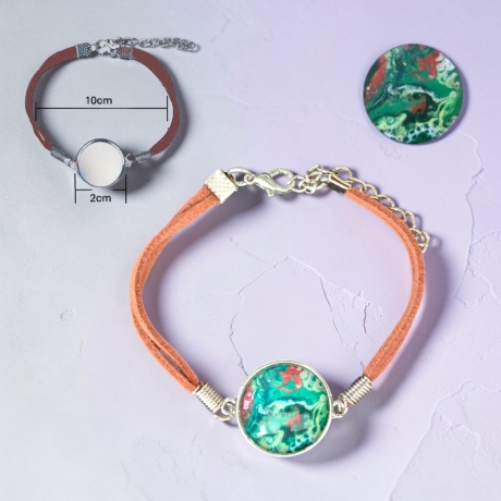 Armband Braun mit Motivstein