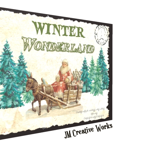 Holzschild-Shabby Winter Wonderland