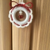 Weihnachts-Häkelkränzchen weiß-rot handgehäkelt von Hobbyhaus