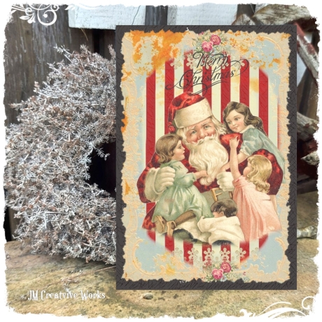 Holzschild-Shabby Weihnachtsmann II