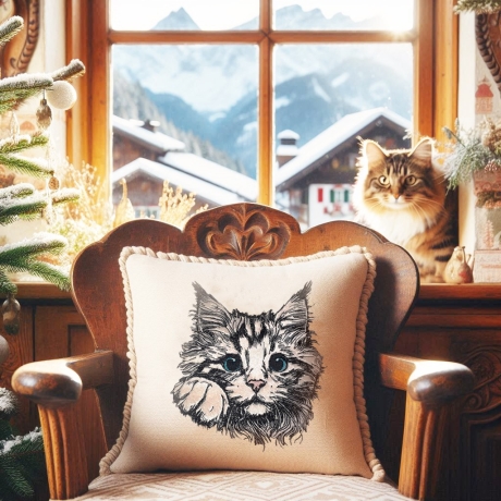 NEU Stickdatei Applikation Katze Kitten Tabby Lunachild