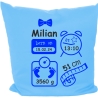 Kissen 40x40 cm SCHLEIFE BOY personalisiert mit Geburtsdaten/Name