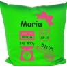 Kissen 40x40 c SCHLEIFE GIRL personalisiert mit Geburtsdaten/Name