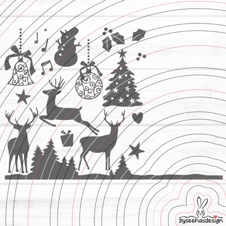 Wald Weihnachten Plotterdatei SVG DXF