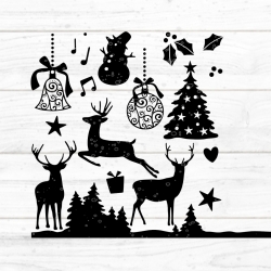 Wald Weihnachten Plotterdatei SVG DXF FCM Wald Weihnachten Plotterdatei SVG DXF FCM