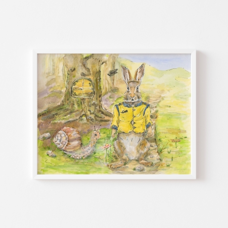 Bild Die Waldpost - Kunstdruck für Kinder