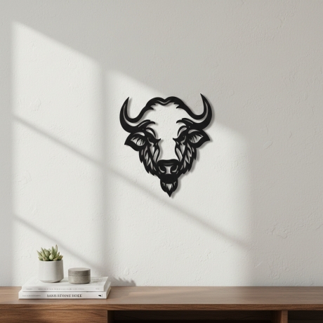 Wandbild „Büffelkopf“ aus PLA – stylische Wanddeko