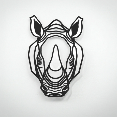 Wandbild Nashornkopf – 16 cm x 23 cm