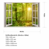 216 Wandtattoo Fenster - grüner Wald 2 Sonnenstrahlen
