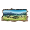 221 Wandtattoo Dino Wanderung - Loch in der Wand - Wanddeko