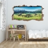 221 Wandtattoo Dino Wanderung - Loch in der Wand - Wanddeko