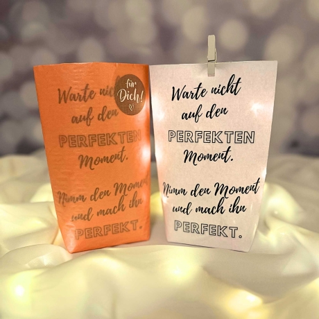 Lichtertüte, Lichterbeutel mit Spruch, Mitbringsel,Geschenk Idee