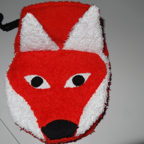 Kinder Waschhandschuh Fuchs mit aufklappbarem Maul (Waschlappen)