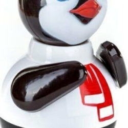 Musik-Wackelpuppe Pinguin mit Glöckchen, 15 cm, bunt