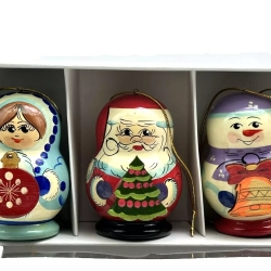 Christbaum-/Geschenkanhänger Holz, Handarbeit, 6,5 cm