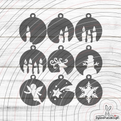 Weihnachtsbaum Kugeln Plotterdatei SVG DXF