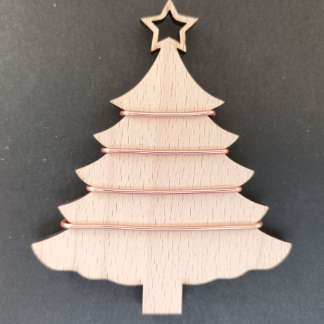 Weihnachtsbaum mit Kupfer- oder Golddraht Buche Holz