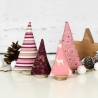 4er Set kleine Deko Tannenbäume aus Stoff ~ Weihnachtsdekoration