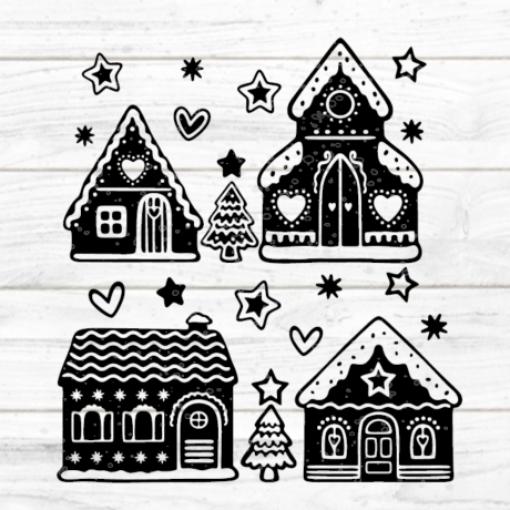 Weihnachtsdorf 2 Plotterdatei SVG DXF FCM